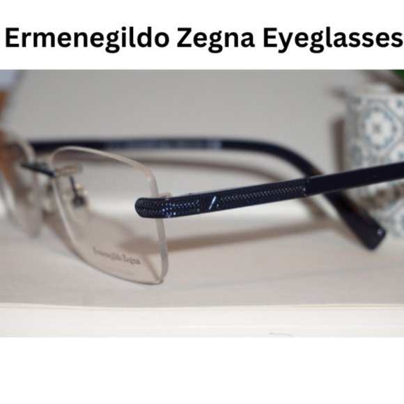 New Rimless Ermenegildo Zegna Men's Eyeglasses Black - Picture 9 of 9